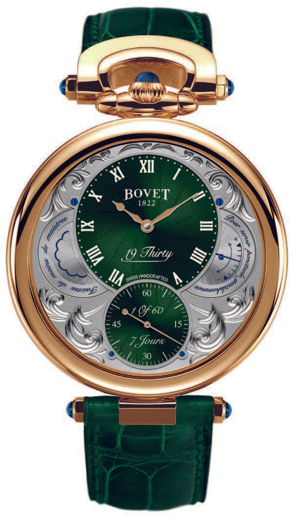 19 Thirty Green Guilloché Red Gold