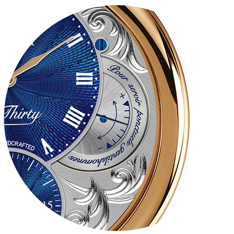 19 Thirty Blue Guilloché Red Gold