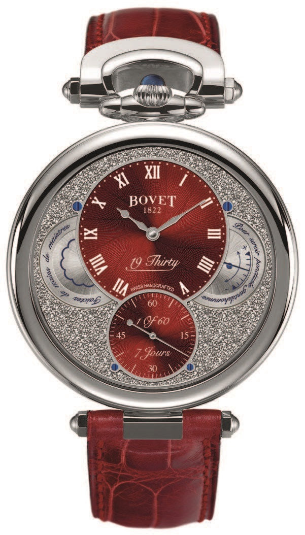 19 Thirty Red Guilloché Steel