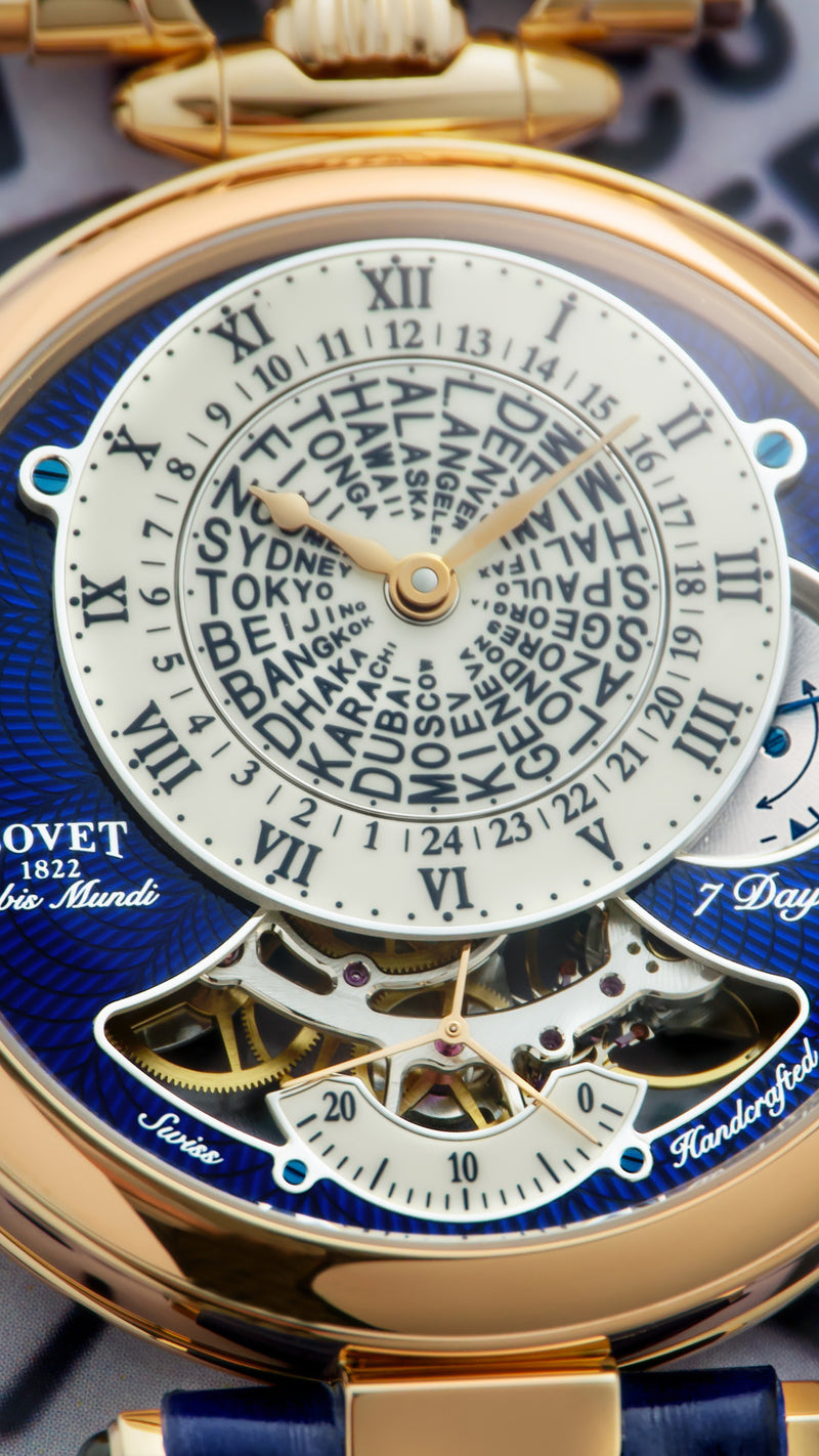 Orbis Mundi Red Gold Blue Guilloché