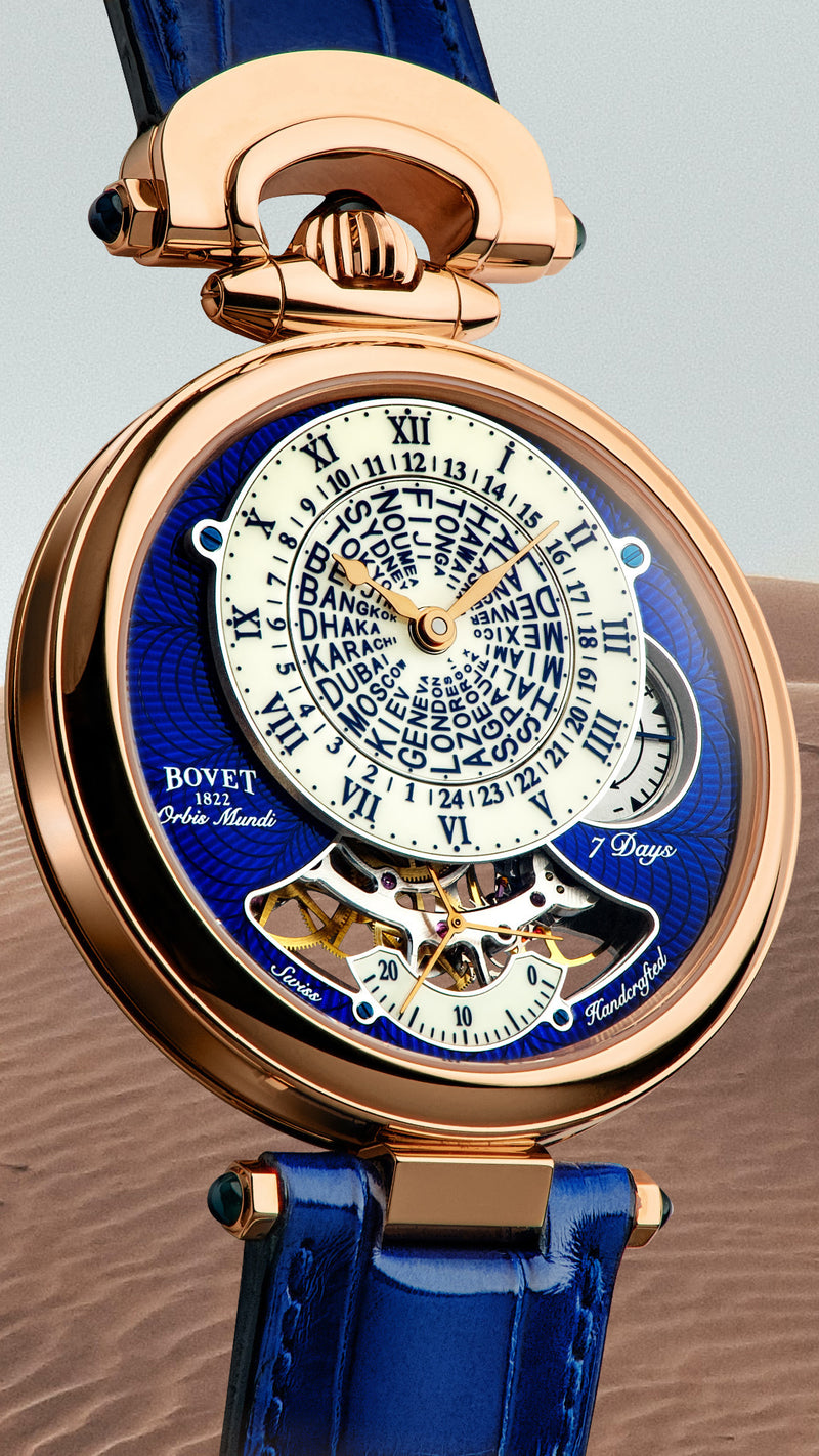 Orbis Mundi Red Gold Blue Guilloché