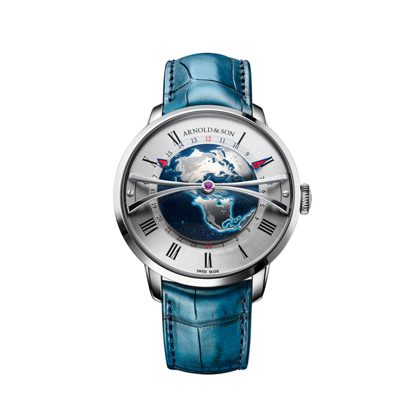 Globe Trotter Blue Dial Dual Time with Moon Phase Watch - Titan Corporate  Gifting