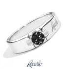 MARIA TERESA 1961 solitaire ring 18 Kt white gold and black diamond