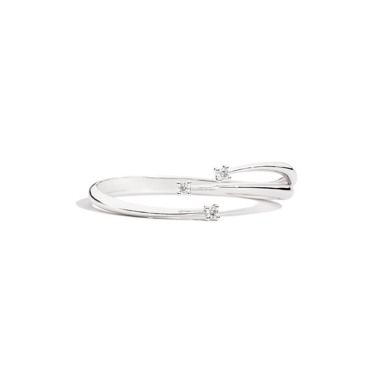 ETERNITY Sprung trilogy bangle 18 Kt white gold and diamonds 0.50ct