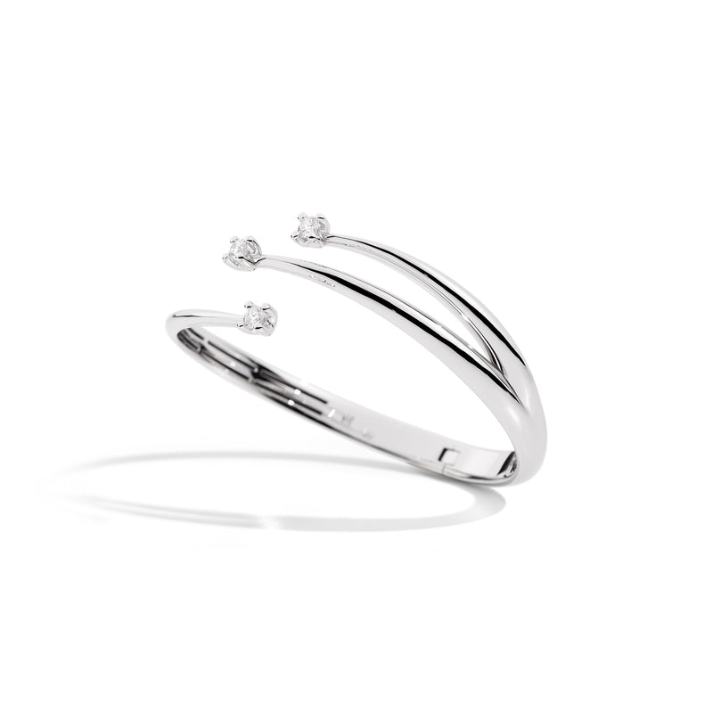 ETERNITY Sprung trilogy bangle 18 Kt white gold and diamonds 0.50ct