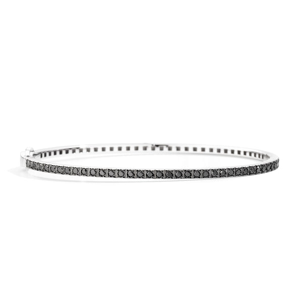 FACE CUBE Bangle bracelet 18 kt white gold and black diamonds