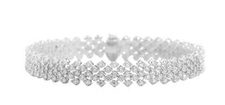 FACE ROUND Hinged 5-row bracelet 18 Kt white gold and diamonds 2.45ct