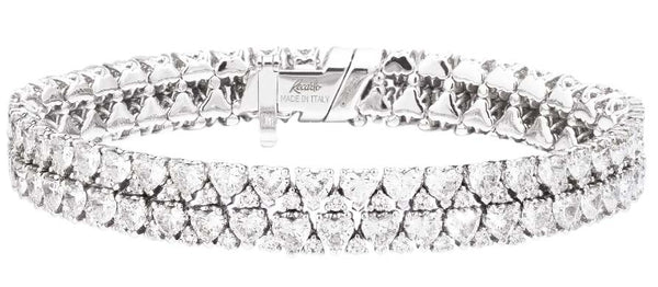 ANNIVERSARY LOVE Double bracelet 18 kt white gold, brilliant-cut heart-shaped and round diamonds 10.00ct