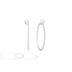 ANNIVERSARY Hoop earrings 18 kt white gold and diamonds Diameter 4 cm