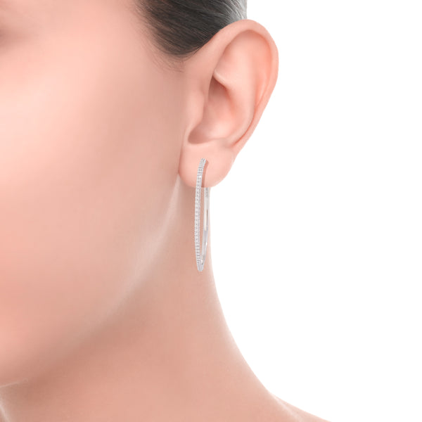 ANNIVERSARY Hoop earrings 18 kt white gold and diamonds Diameter 4 cm