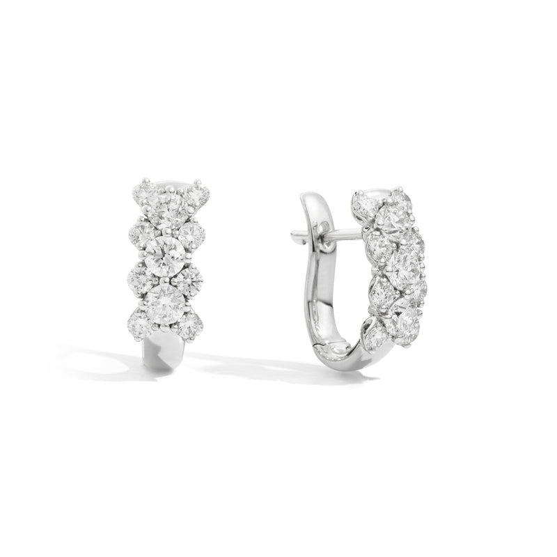 ANNIVERSARY Pavé hoop earrings 18 Kt white gold and diamonds