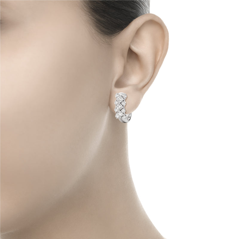 ANNIVERSARY Pavé hoop earrings 18 Kt white gold and diamonds