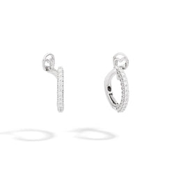 ANNIVERSARY Hoop earrings 18 kt white gold and diamonds Diameter 1 cm