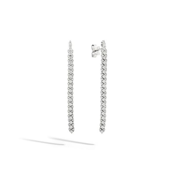 ANNIVERSARY Pavé drop earrings 18 Kt white gold and diamonds Length 5 cm