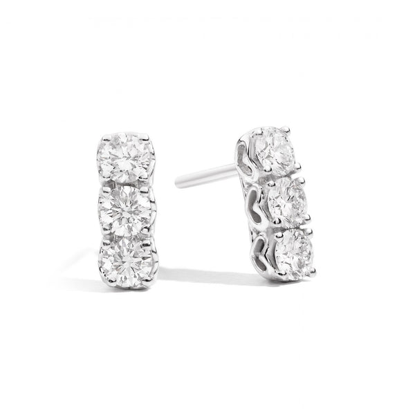 ANNIVERSARY Trilogy earrings 18 Kt white gold and diamonds