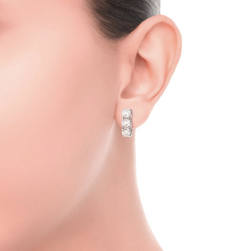 ANNIVERSARY Trilogy earrings 18 Kt white gold and diamonds