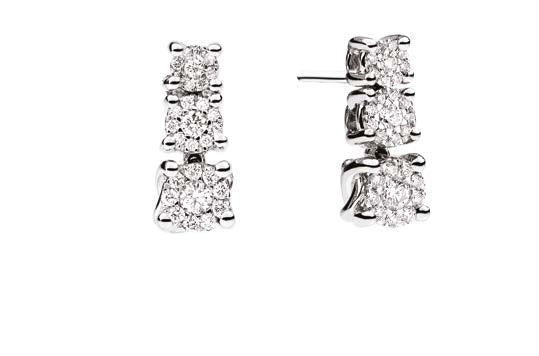 NODO D’AMORE Trilogy earrings 18 Kt white gold and diamonds