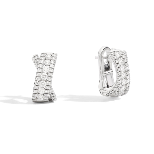 DECÒ Hoop earrings 18 Kt white gold and diamonds