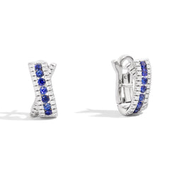 DECÒ Hoop earrings 18 Kt white gold, diamonds and sapphires