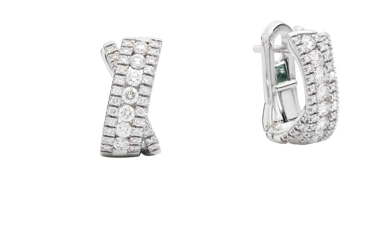 DECÒ Hoop earrings 18 Kt white gold and diamonds