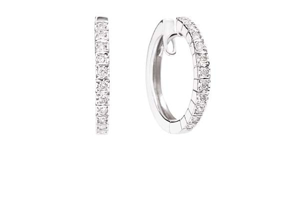 FACE CUBE Hoop earrings 18 Kt white gold and diamonds