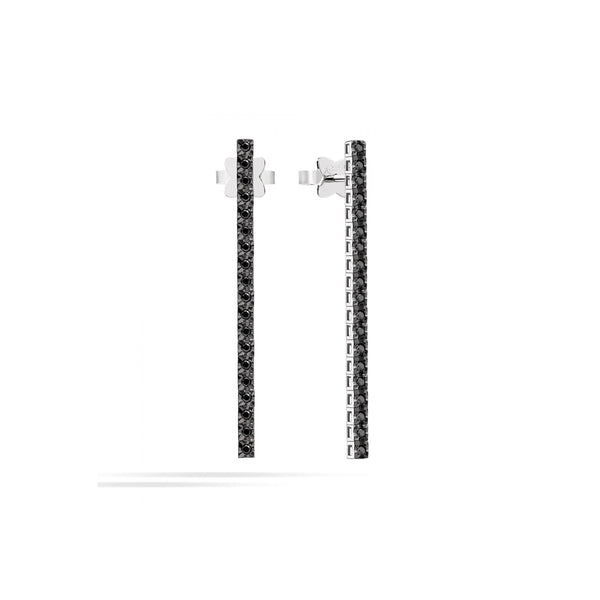 FACE CUBE Drop earrings 18 Kt white gold and black diamonds 0.33ct