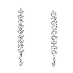 FACE ROUND Drop hinged 5-row earring 18 kt white gold and diamonds 0.90ct