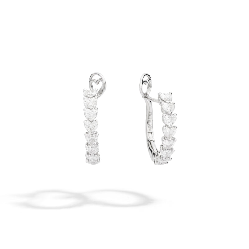 ANNIVERSARY LOVE Hoop earrings18 kt white gold and brilliant-cut heart-shaped diamonds