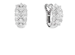 ANNIVERSARY LOVE Hoop pavé earrings 18 kt white gold, brilliant-cut heart-shaped and round-shaped diamonds