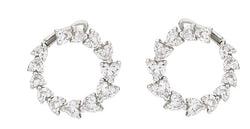 ANNIVERSARY LOVE Graduated contrarié earrings 18 kt white gold and brillant cutheart-shaped diamonds 6.25ct