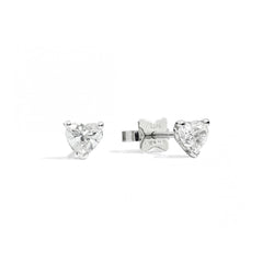 ANNIVERSARY LOVE Diamond stud earrings 18 Kt white gold and brilliant-cut heart-shaped diamonds