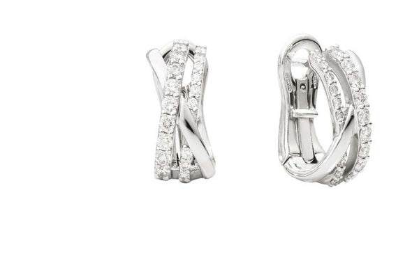 MELODY Hoop earrings, 18 kt white gold and diamonds 0.56ct
