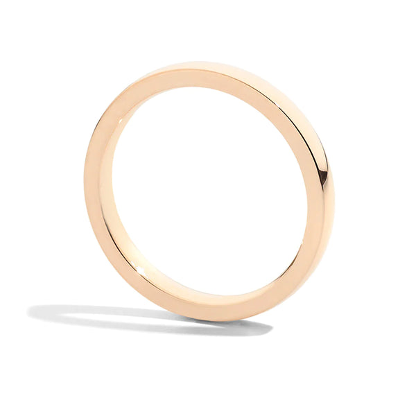 Anniversary wedding ring 18 kt pink gold and inner diamond 2.40 mm