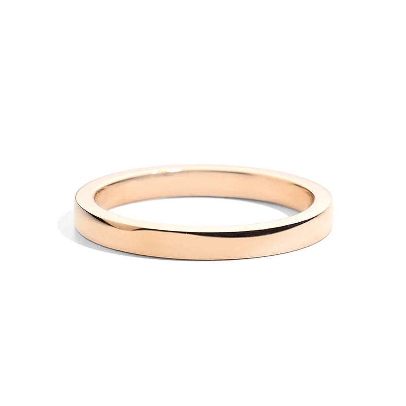 Anniversary wedding ring 18 kt pink gold and inner diamond 2.40 mm