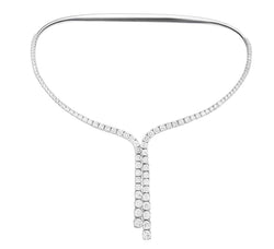 ANNIVERSARY Graduated necklace with hidden claps white 18 kt and diamonds 11.52ct