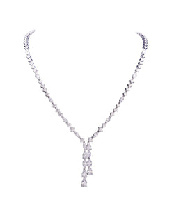 BLUE CARPET diamond necklace 18 kt white gold and brillant-cut, pear-cut and navette-cut diamonds 11.91ct