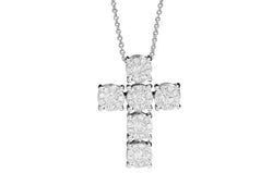 NODO D’AMORE Cross necklace 18 Kt white gold and diamonds