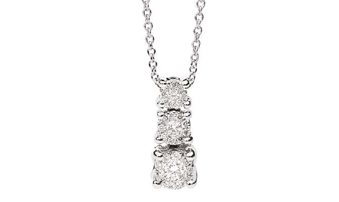 NODO D’AMORE Trilogy necklace 18 Kt white gold and diamonds