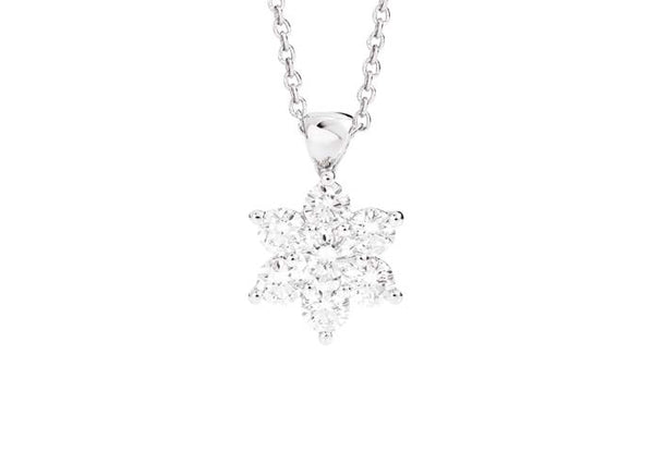 BOUQUET Rose necklace 18 Kt white gold and diamonds