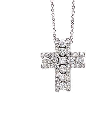 CROSSES Decò necklace 18 Kt white gold and diamonds