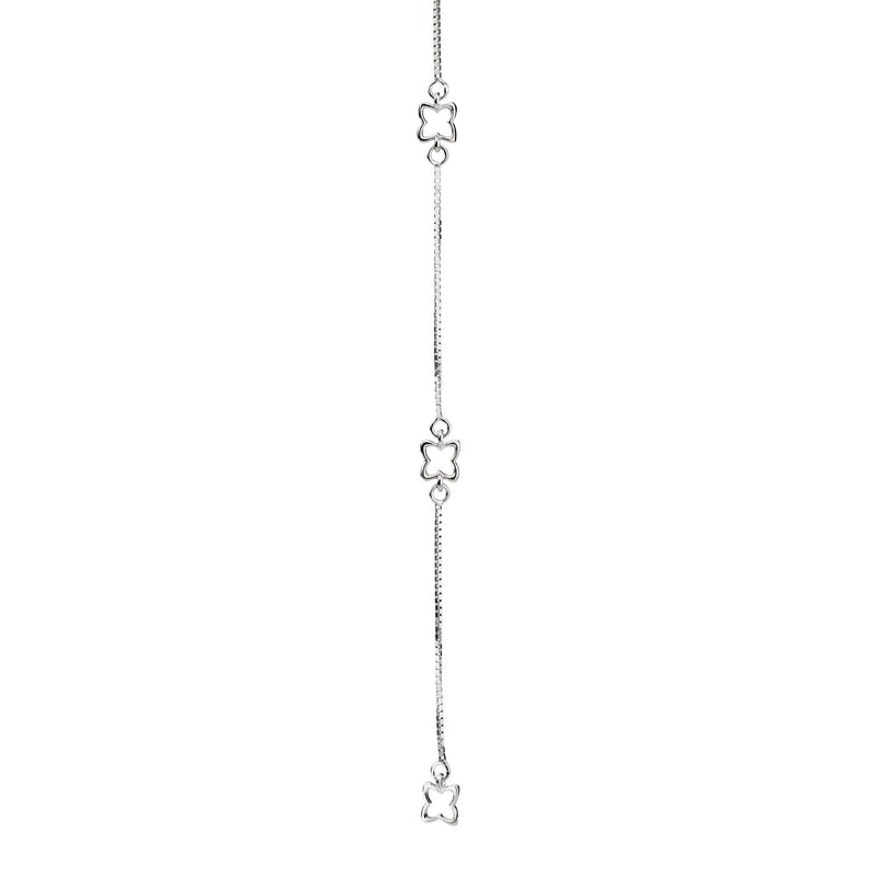 MARIA TERESA square pronged solitaire necklace 18 Kt white gold and diamond