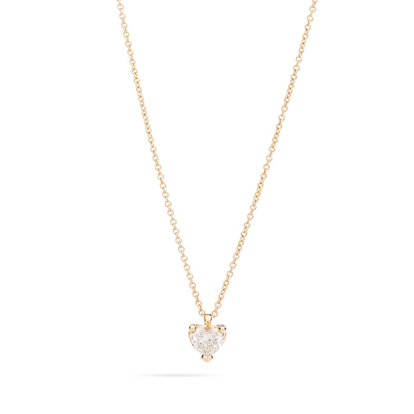 ANNIVERSARY LOVE Solitaire necklace 18 Kt yellow gold and brilliant-cut heart-shaped diamond