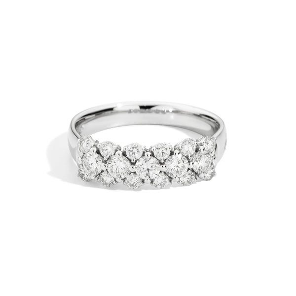 ANNIVERSARY Medium pavé ring 18 Kt white gold and diamonds