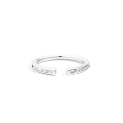 Anniversary More Open linear ring 18 kt white gold and natural baguette-cut diamonds