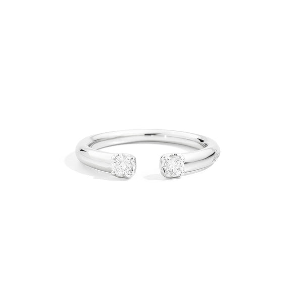 Anniversary More Open ring 18 kt white gold and two natural brilliant-cut diamonds