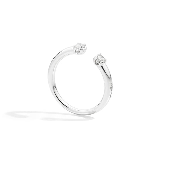 Anniversary More Open ring 18 kt white gold and two natural brilliant-cut diamonds