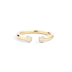 Anniversary More Open ring 18 kt yellow gold and two natural brilliant-cut diamonds