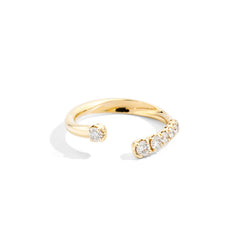 Anniversary More Open asymmetrical graduated ring 18 kt yellow gold and natural brilliant-cut diamonds