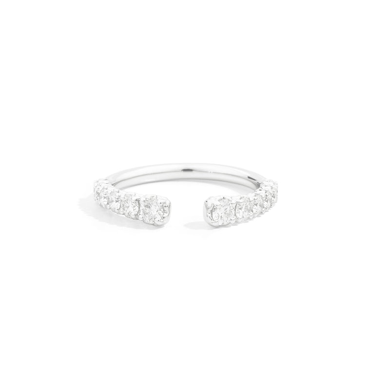 Anniversary More Open graduated ring 18 kt white gold and natural brilliant-cut diamonds