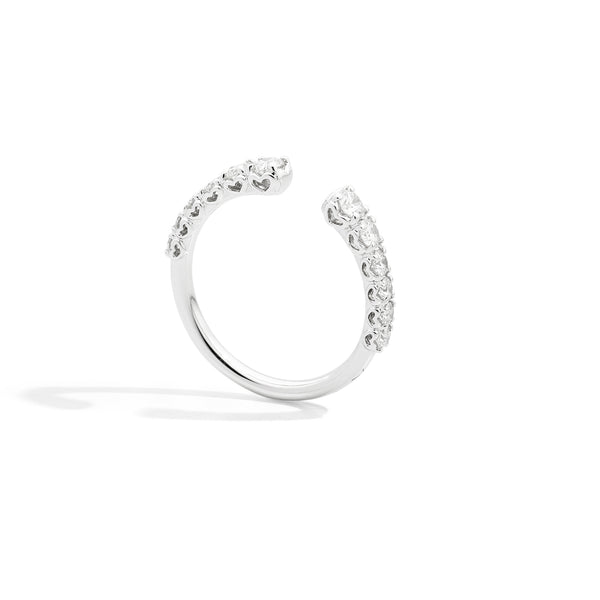 Anniversary More Open graduated ring 18 kt white gold and natural brilliant-cut diamonds